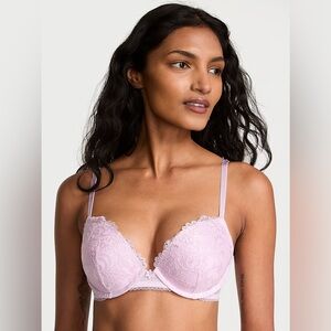 Victoria’s Secret Twinkle Lace Push-Up Bra Lavender Pink Size 38D